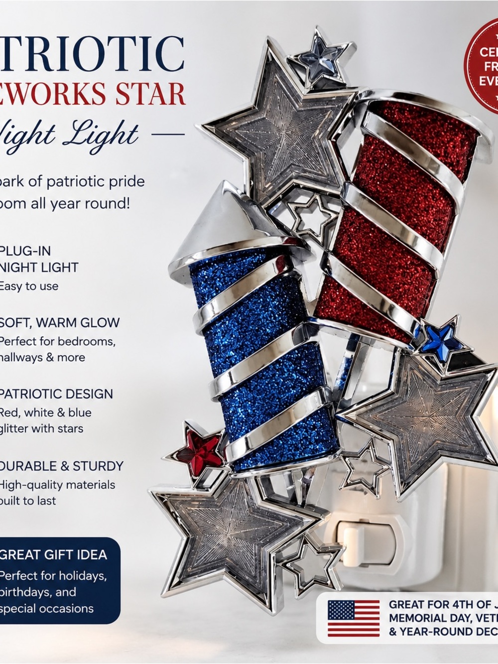 Bath and Body Works Fireworks Nightlight Projector Wallflowers Fragrance Plug
